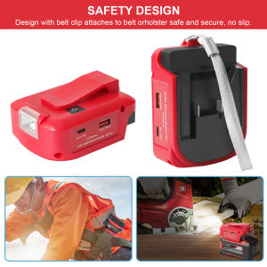 Adapter for Einhell 18V for X Chang 18V for Ozito 18V battery to DC 12V3A and light （PD 22.5W QC3.0 included)