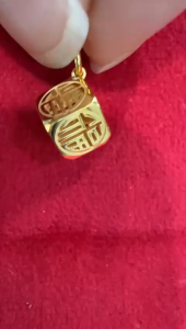 Poh Heng Jewellery 22K Prosperity Cube Pendant in Yellow Gold[Price By Weight]