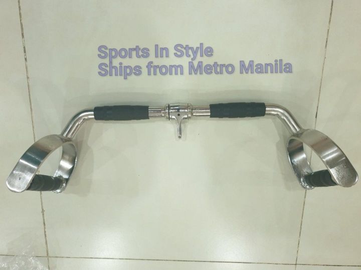 Lat pull down bar with handles tricep press down bar with revolving