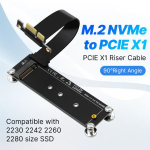 Fenvi | PCI-E 3.0 X1 to M.2 NVMe SSD Riser Card Adapter 10CM Extension Cable M Key NVMe/ NGFF SSD Support Compatible with Desktop PC