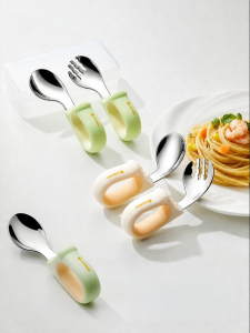 Usbettas | Stainless Steel Baby Spoon & Fork for Feeding Training