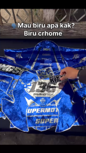 Decal CRF 150 L full body chrome biru Hologram Silver Custom desain