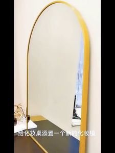 Bathroom Mirror Arched Bathroom Wall Mounted Makeup Mirror Toilet Washbasin Mirror Wall Mounted