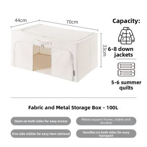 Foldable Stackable Fabric Storage Box With Window