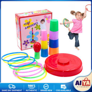 ★Same Day Shipping★ Kids Throw Circle Game Ferrule Stacked Toys Fun Indoor Outdoor Parent-Child Interactive Circle Layers HXT-Throwing-Ferrule-Stacking-Toy