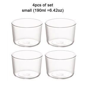 YWDL 190/335ml Clear Glass Dessert Bowl Set Heat Resistant Jelly Pudding Cup Mousse Ice Cream Mould Dipping Dish Condiment Bowl