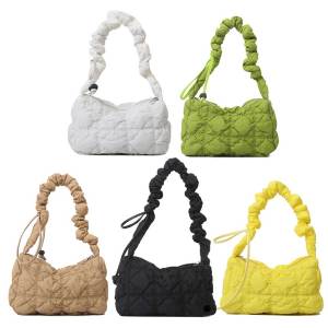 MOJOYCE Women Nylon Crossbody Bag with Bubble Design and Cloud Pleats Soft Drawstring for Daily Casual Outings