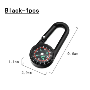 Outdoor Compass Carabiner Mini Buckle with Compass Portable Keychain Gear for Camping Hiking and Mountaineering Tours