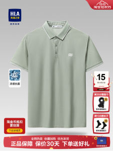 Business Polo Shirt Short Sleeve Turn-down Collar Mens T-shirt Summer New Style HLA Polo Shirt for Dad Modern Style Fashion Urban Sportswear