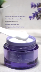 Wardah Retinol Microcapsule Matrixyl 3000 Lift & Rejuvenate Night Moisturizer 30gr Plump Skin Reduce Fine Lines Anti-Aging Overnight Facial Cream for Youthful Fresh Skin