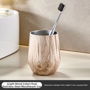 YINXIANG80YIGUAN | Wood Pattern Shatterproof Simple Style Rinse Cup