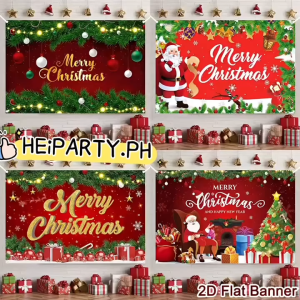 【Reusable】180x110CM Merry Christmas decoration background cloth Christmas Xmas partyphoto atmosphere【IN STCOK】