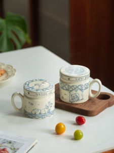 Cốc Cà Phê Gốm Sứ Sáng Tạo Dễ Thương Có Nắp Cốc Nước Đôi Dùng Tại Nhà Văn Phòng Cốc Cà Phê Bằng Gốm Sứ Thiết Kế Tai Thỏ