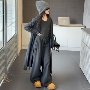 MPW | Girls Spring Autumn Long Wide Leg Pants Three Piece Set Casual Style Korean Fashion Childrens Clothing Breathable Comfortable