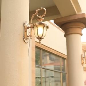 Wall Sconce Light Outdoor Wall Light European Luxury Wall Lamp Modern Minimalist Waterproof Garden Light Bronze Aluminum Rustproof Fixture Glass Lampshade Rustic Classic
