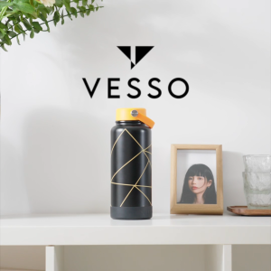 VESSO Abstract Motion Tumbler 1000ml – Premium Stainless Steel Insulated Water Bottle Large Capacity Hot & Cold Flask Leakproof Portable Travel Tumbler Eco-Friendly Reusable Drink Bottle