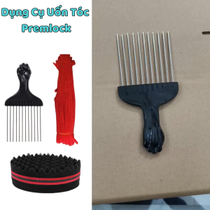Dụng cụ uốn tóc Premlock Lược thép răng thưa Mút tạo xoăn Kẽm nhung uốn tóc Loại tốt.