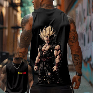 Bandai | 2025 Dragon Ball Anime GOKU Peripheral Printed Pure Cotton Tank Top Gym Casual Men Loose Sports Summer Fashion Top