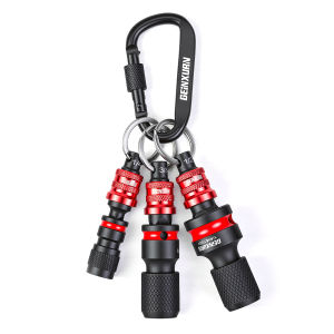 Geinxurn Socket Holder Keychain Set.1/4" 3/8" and 1/2" Drive Quick Release with Adapters Ideal for Electricians Construction
