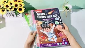 Buku Stiker Anak Kualitas Premium 86cm x 33cm Mudah Copot Pasang Peelable Reusable Sticker Play Set Kidu Toys