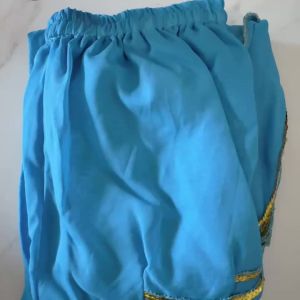Quần Dài Voan Chiffon Nữ Kiểu Harem Dành Cho Múa Bụng Phong Cách Bộ Lạc Ả Rập Viền Vàng Chất Liệu Polyester Trang Phục Khiêu Vũ Cho Halloween