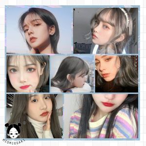 Phấn Nhuộm Tóc Màu Xám Lâu Trôi Miomiosaki Màu Xám Nhạt Màu Xám Đậm Hiệu Ứng Bóng Mượt