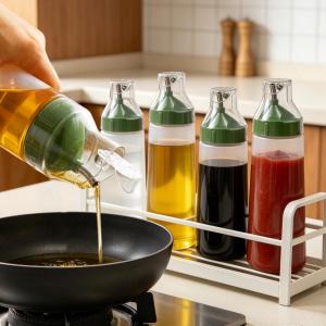 420ml Automatic Opening and Closing Squeeze Oil Bottle / Household Condiment Bottle / with Dust Cover / Kitchen Sauce Bottles