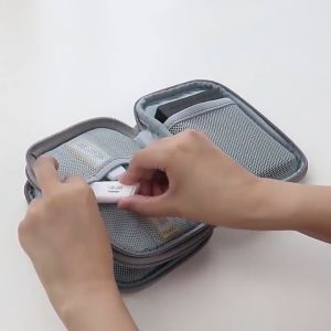 พร้อมส่ง!! กระเป๋าจัดระเบียบอุปกรณ์มือถือ Power Bank แบตสำรอง เคสฮาร์ดิสก์ HDD สายชาร์จ USB SDการ์ด หูฟัง ซองมือถือ Portable Case for Power bank Gadget