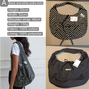 DaVee | Korean Reversible bag beach bag Black & White Polka Dot shopping bag