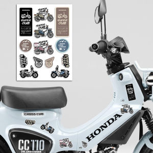 Honda Cub phản quang stickrer Xe tay ga bình nhiên liệu huy hiệu siêu Cub chéo cc110 500 50 C125 ct125 Hunter bọc động cơ