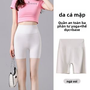MiiOW | Quần Short Đạp Xe Yoga Nữ Chất Liệu Kẻ Sọc Băng Giá Màu Trắng 5/8
