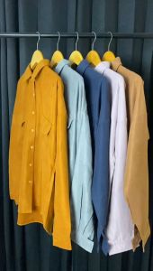Aidi - Kemeja Wanita Double Pocked - Atasan Wanita Import Terbaru - Kemeja Lengan Panjang Oversize - Ootd Wanita Kekinian