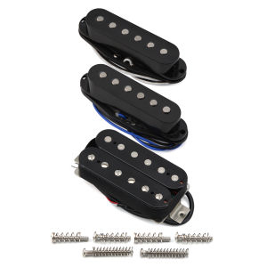 FLEOR | FLEOR 3pcs ST HSS SSH Electric Guitar Pickups Set Alnico 5 Single Coil -Humbucker Pickup Black 5K+5K+14K