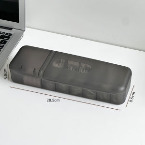 Dustproof Desktop Organizer Box with Cover for Charging Cable Mobile Phone Data Cable Storage Box College Dormitory Room Arrangement