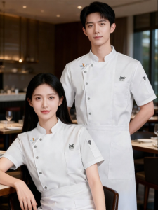 Premium Short Sleeve Chef Uniform Custom Logo Printing
