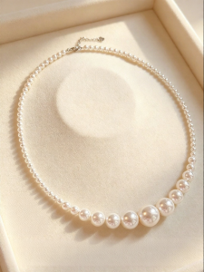 YISHU | Smile Gradation Large and Small Pearl Necklace