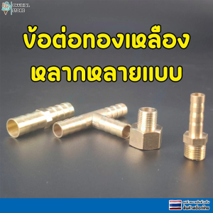 ข้อต่อทองเหลือง ข้อต่อตรงหางปลาไหลทอง ข้อต่อตรง ข้อต่อสามทาง ข้อต่อเกลียวนอก-เกลียวใน ราคาต่อ 1 ชิ้น