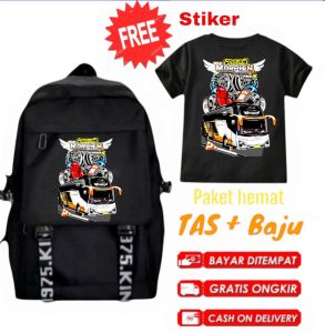 Tas ransel anak sd tk karakter bussid viral eka persada KEN AROK free stiker