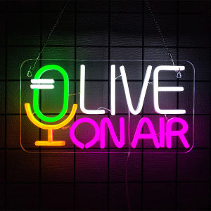 Live On Air Neon Sign For Wall DecorLed Neon Light For Live RoomGame RoomBroadcasting RoomMusic StudioBedroom DecorParty