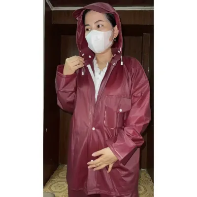 Áo mưa bộ nhựa cao cấp Xuất Nhật vải nhám trượt nước chống thấm nước tuyệt đối. Hàng xuất khẩu cao cấp chất lượng
