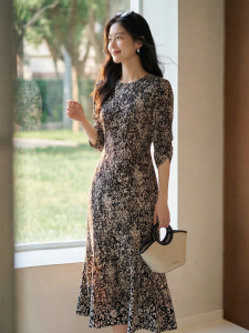 Misoshine | Silk Charming Elegant Waist-Shaping Slimming Floral Dress