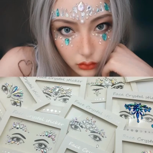 【Blinkin】เพชรติดหน้า สติกเกอร์ติดหน้า คริสตัล แฟชั่น สติกเกอร์ กลิตเตอร์ดาว ดาวติดหน้า คริสตัลติดหน้า ปาร์ตี้ DIY