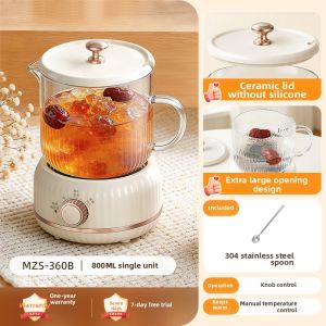 CECON | Portable Glass Tea Pot with Constant Temperature 1 Person Office Use