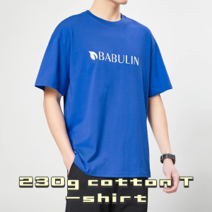 BABULIN Pure Cotton T-Shirt 230g Heavyweight Printed Shirt Drop Shoulder Oversized Shirt Casual Streetwear Tee