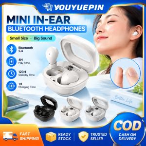 YOUYUEPIN Mini Invisible Bluetooth Earbuds 5.4 Wireless Headphones LED Display HiFi Sound Sleep Sports Earphones For iPhone Android