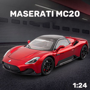 1:24 Scale Maserati MC20 Alloy Car Model Diecast Car Sound Light Car Lovers Collection Kids Birthday Gift Metal Boys Toys