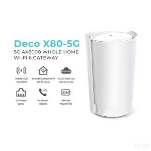 TP-Link Deco X80-5G 1-Pack 5G Whole Home Wi-Fi 6 Gateway | Deco Mesh WiFi | Home Router | Range Extender | WiFi Repeater