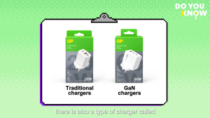 GP 65W GaN Charger 3 Ports (USB-C & USB-A) GM3D UK plug Fast Charger Compatible with your PC Mobile Phones Tablets