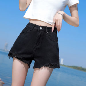 High Waist A-Line Short Jeans Womens Summer Thin Loose Wide Leg Slimming Hot Pants Blue Denim Cotton Stretch Fabric