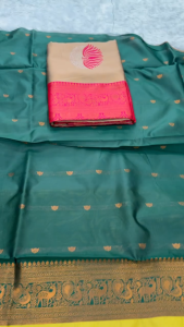 SUs Luxury Pure Banarasi Silk Saree with Floral Mina & Rich Zari Pallu